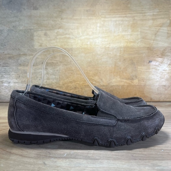Skechers Memory Foam Womens Size 9 Suede Leather Chocolate Loafers Shoes 49324 - Picture 1 of 8